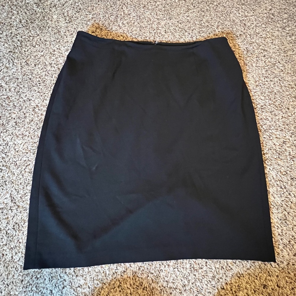 Talbots Plus Black Ponte Knit Pencil Skirt 14W Stretch Office Career VN244 11/18